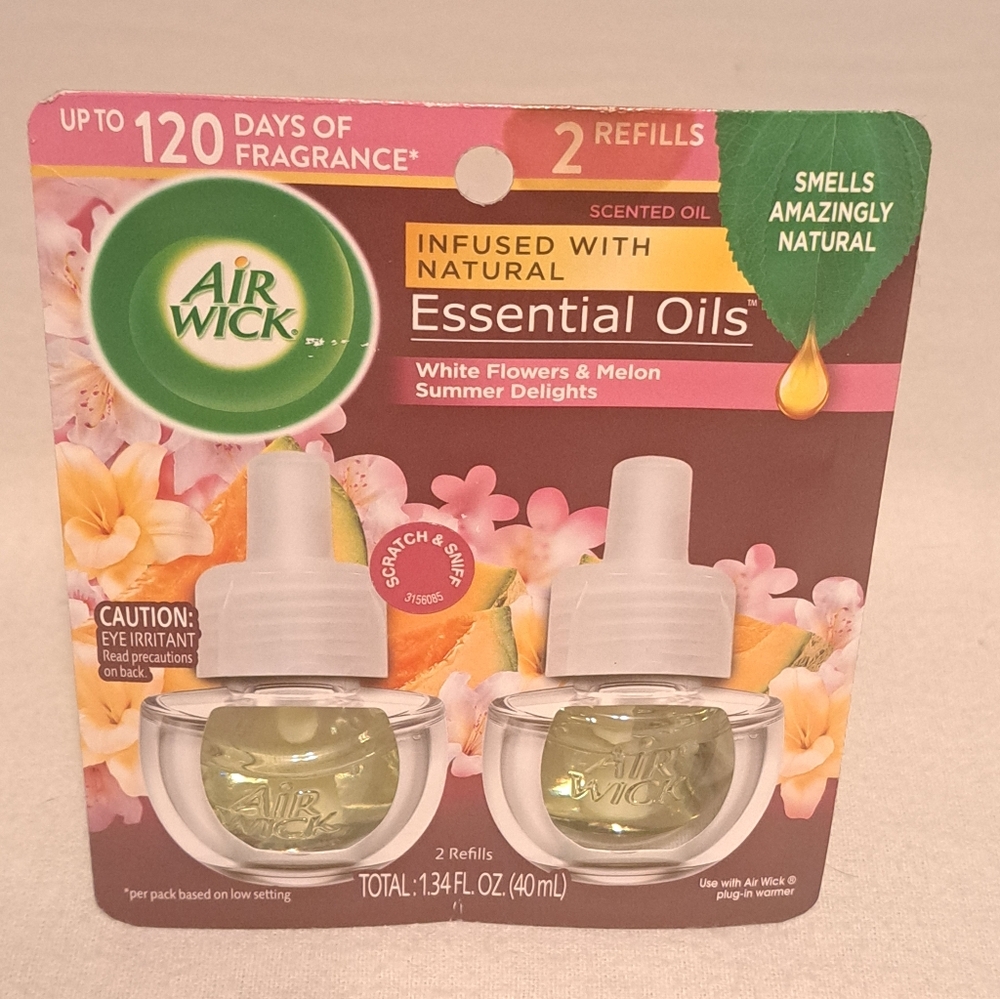 Air Wick Scented Refills White Flowers & Melon Summer Delight Scent New